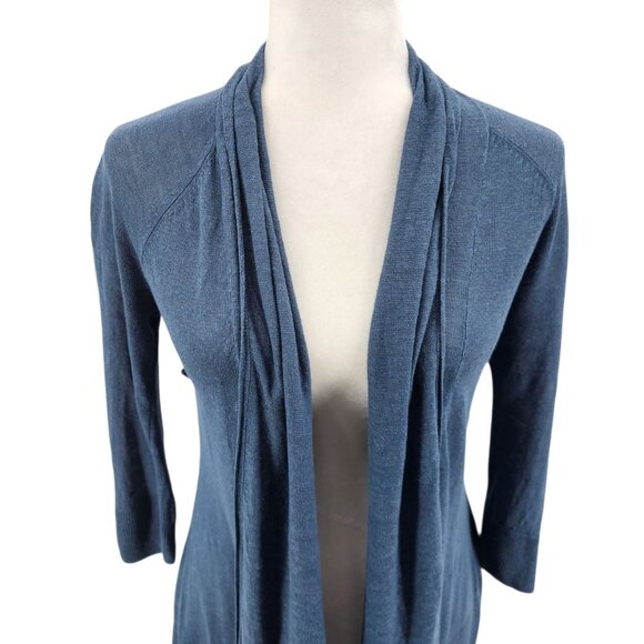 Anthropologie Angel of the North Womens Small Cardigan Linen Blue Lightweight - Picture 2 of 8